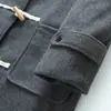 Abrigo Duffle Estilo Universitario Japonés JK para Mujer con Hebilla de Madera, Longitud Media, con Capucha, Acolchado, de Lana