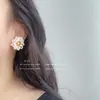Brincos Flor de Camélia Duas Cores Estilo Francês Elegante Retrô Broche Anel para Uso Diário Clipe de Orelha Sem Furo Joias