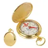 Amazon Eaby Taobao Brújula de Metal con Tapa abatible Brújula de Exterior Reloj de Bolsillo Brújula de Plata Chapada en Cobre y Oro
