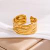 Anillo Abierto de Acero de Titanio con Caída Irregular de Nuevo Temperamento Transfronterizo para Mujer, Nicho de Lujo Ligero, Anillo de Acero Inoxidable de Gama Alta