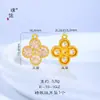 Tienda de Oro Puzuo Mismo Estilo Oro Arena Accesorios DIY Incrustado con Circonita Colgante de Trébol de Cuatro Hojas Pulsera Collar Accesorios Colgantes para Mujeres