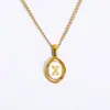 Collar de acero inoxidable para mujer con 26 letras inglesas, colgante de moda europea y americana, joyería al por mayor transfronteriza de Amazon
