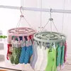 Secador de meias com 36 presilhas, cabide doméstico, varal circular multi-clip para roupas íntimas, secador de roupas de bebê, cabide à prova de vento com presilhas