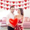 Decoración transfronteriza del día de San Valentín 2025, bandera de amor no tejida, diseño de sala de bodas europea y americana, flor en forma de corazón