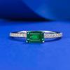 Joyería Mu Jing 2021 Nuevo 4*6 Esmeralda Diamante Único Sencillo Joker Elegante Anillo de Propuesta para Mujeres