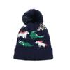 Gorro de invierno para niños con diseño de dinosaurio y unicornio, tejido con forro polar, grueso y cálido, de lana.