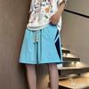 Shorts de Basquete de Verão Americano para Meninos, Cor Sólida Moderna, Simples e Personalizado, Solto e Casual, Bermuda de Cinco Pontos para Uso Externo