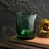 Vaso de Cristal Simple de Colores para Whisky con Cubierta de Cuero, Copa de Cóctel de Cristal con Fondo Grueso, En Stock de Fábrica