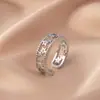 Anillos para Hombres y Mujeres, Lujo Accesible, Gama Alta, Anillos que No se Desvanecen, Anillos de Apertura Exagerados con Circonita, Joyería de Mano de Estrella de Cinco Puntas de Nicho