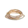 Pulsera de circón europeo y americano bling diamantes de imitación cadena de garra de diamante de color elástica pulsera de diamante de color joyería de mano simple y de moda