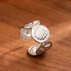 Anillos Abiertos de Acero Inoxidable Transfronterizos, Anillos Ajustables de Acero de Titanio que No se Desvanecen, Anillos Prensados en Aceite, Joyería de Mano al por Mayor