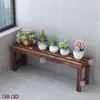 Estante para Flores Estante de Almacenamiento Madera Maciza Carbonizada Escalera Multicapa Balcón de Pie Madera Anticorrosiva Interior y Exterior Estante para Macetas de Pothos