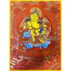 Tangka pintado a mano de la Deidad Amarilla de la Riqueza, Obra de Arte Premium Nepalí de Manjushri, el Rey de la Riqueza, Pintura Decorativa para Entrada de Oficina