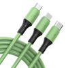 Línea de datos tres en uno líquida de uno a tres línea de carga para teléfono móvil para Apple tipo-c silicona usb línea de carga rápida