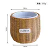 Vaso de flores de imitação de rattan, cesta de flores trançada, cesta de mão, cesta de arranjo de flores secas trançada em rattan, recipiente para flores de plantas verdes suculentas, vaso de flores de imitação de rattan para suculentas