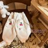 Honey Daddy Pantalones Casuales Bordados de Cereza de Invierno para Niñas Estilo Coreano para Niños Estilo Occidental Pantalones Cálidos Pantalones de Bebé Forrados de Felpa