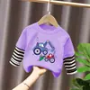 G2014# Camisa de Manga Larga de Algodón para Niños y Niñas, Camisa Base para Primavera y Otoño, Ropa Casual de Moda para Bebés, Niños Medianos y Grandes