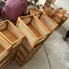 Cesta de almacenamiento de ratán y madera maciza, cesta de almacenamiento de escritorio, caja de aperitivos, cesta de almacenamiento para artículos diversos y cosméticos, caja de almacenamiento y organización