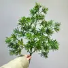 Ramas artificiales de pino y ciprés, agujas de pino, ramas de pino de bienvenida para paisajismo, plantas verdes, ramas de pino Nobili con frutos, ramas de árbol artificiales