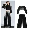 Ropa de Hip-Hop y Jazz para Niñas que Muestra el Ombligo Modelo de Niña Ropa para Desfile de Moda y Actuación de Baile Grupo de Chicas de Jazz Traje de Hip-Hop