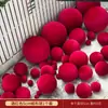 Natal Vinho Veludo Vermelho Bola Loja Decoração Enfeites Pendurados Loja da Moda Ponto de Foto Shopping Montagem de Cena Festiva Decoração