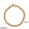 Pulsera de hombre de 6 mm con cadena torcida de acero inoxidable chapada en oro de 18 quilates, estilo hip hop, estilo club nocturno, venta al por mayor