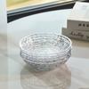 Borda de prata Ripple Fruit Plate Household Living Room Plate Prato de frutas Phnom Penh Bolo de sobremesa transparente Osso cuspindo talheres