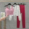 Traje de Fitness para Mujer 2026 Verano Nuevo Estilo Ropa de Yoga de Gama Alta Chaleco Deportivo Sujetador Deportivo para Correr Conjunto de Tres Piezas