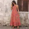 Vestido de Verano 2026 Nuevo Estilo Bohemio de Vacaciones con Estampado Abstracto Holgado de Tirantes Espalda Descubierta Temu Europeo y Americano