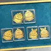 Pegatina Dorada Personalizada de Oro Puro 999 para Teléfono Móvil Chiikawa Versión Extranjera Co-Branded Usachi, Daji, Xiaoba Personalizada