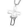 Collar con Colgante de Manos Rezando de Acero Inoxidable Transfronterizo para Hombres y Mujeres, Joyería de Accesorios con Diseño de Moda y Personalizado