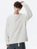 Camiseta de Manga Larga con Cuello Redondo y Patrón de Gofre para Hombre, Estilo Pareja, Textura Exterior Falsa de Dos Piezas para Hombre, Novedad Otoño 2026