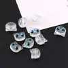 Gato Lindo de Ojos Grandes Acrílico Agujero Horizontal Cuentas Sueltas DIY Hecho a Mano Cadena para Teléfono Celular Joyería con Cuentas Material Accesorios
