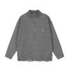 Suéter Cardigan de Felpa de Ciervo con Cuello Estilo Americano para Hombre 2024 Otoño e Invierno Nueva Marca de Moda Chaqueta Suéter con Cremallera Rota
