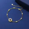 Pulseira de Luxo Leve com Zircônia de Girassol, Venda Quente Transfronteiriça, Joia de Moda, Flor 100 Línguas Eu Te Amo, Pulseira de Alta Qualidade