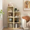 Gabinete de Esquina Personalizado, Gabinete de Almacenamiento Blanco de Madera Maciza, Combinación de Gabinetes Multicapa para Esquina de Dormitorio, Exhibición de Esquina al Lado de la Cama Sofá