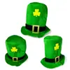 En stock Sombrero de Copa Irlandés de Carnaval Sombrero de San Patricio con Trébol Sombrero de Copa Verde para Fiesta Espectáculo