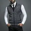 Cardigan Masculino Outono Inverno Colete Tricô Engrossado Mais Veludo Gola Alta Capa Sem Mangas Suéter Colete Jaqueta