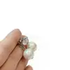 Pendientes Colgantes de Plata 925 con Cierre de Mariposa, Seis Garras, Circonita y Perla para Mujer, Estilo Simple y Fresco, Lujo Accesible y Pendientes Exquisitos
