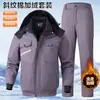 Ropa de Trabajo Gruesa Cálida de Invierno Casual para Exteriores Conjunto Multibolsillos Resistente al Desgaste Ropa de Trabajo Reparación de Automóviles Protección Laboral Construcción Ropa para Almacén Frío