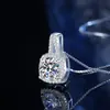 Collar de Plata de Ley S925 con Moissanita de Color D Incrustada con Diamantes, Ocho Corazones y Ocho Flechas, Lujo Accesible, Moda de Nicho, Cadena para Clavícula para Mujeres
