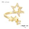 Kenjay Cobre Zircônio Banhado A Ouro Real Distintivo Joint Nail Ring Mulheres Europeu e Americano Transfronteiriço Venda Quente Outono e Inverno Anel Aberto