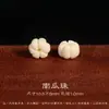 Cuentas sueltas de jade blanco bodhi, cuentas redondas, cuentas espaciadoras, cuentas hechas a mano, león quemado al carbón y gato de la suerte, cuentas para pulsera de raíz de bodhi DIY