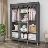 Armario de Tela Montaje No Tejido A Prueba de Polvo Almacenamiento Armario Colgante Armario Simple Colgador Estructura de Acero Dormitorio Combinación Gabinete Plegable