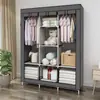Armario combinado simple transfronterizo de tela no tejida con cuatro cremalleras, armario de almacenamiento extendido, armario reforzado para dormitorio, fabricantes