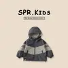 Chaqueta Infantil para Niños 2026 Primavera Nueva Chaqueta con Capucha para Niños Pequeños y Medianos Top Holgado Bloque de Color Ropa Casual para Niños