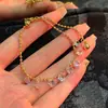 Pulsera de Borlas Doble Fila Rompida Uva Cristalina Estilo Resort Moda Nicho Lujo Ligero Pulsera de Gama Alta Venta al por Mayor