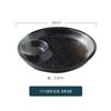 Vajilla redonda retro de cerámica estilo japonés, plato cuadrado para dumplings con plato para vinagre, plato creativo para plato frío, plato para el hogar