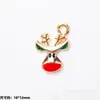Colgante de Aleación Esmaltada Navideño Colgante de Gota Papá Noel Muñeco de Nieve Reno Colgante de Dibujos Animados Accesorios para Joyería DIY Pulsera Al Por Mayor