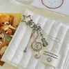 Melodia da Estrela da Sorte Pingente Chaveiro Nota Prateada Corrente de Metal Vintage Corrente Decorativa para Porta-Cartões